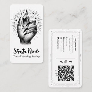 Carte De Visite Longue Black Nails & Crystal Energy Social Media Q