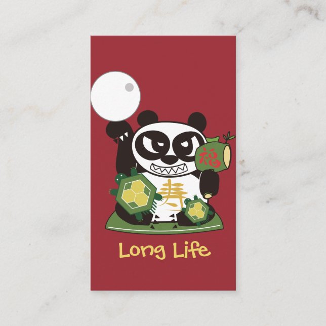 Carte De Visite Longue vie Dieu Panda Lucky Charme (Devant)