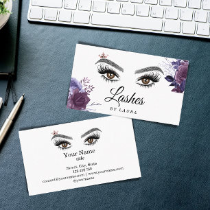 Carte De Visite Longues Belles Lashes Yeux Brows Vintage floral
