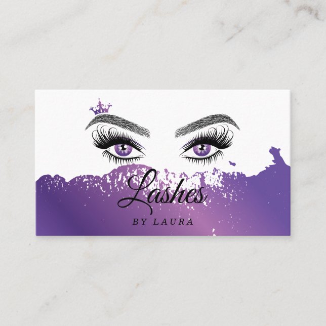 Carte De Visite Longues Belles Lashes Yeux et Brows Main dessinée (Devant)