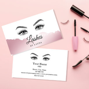 Carte De Visite Longues Belles Lashes Yeux et Brows Main dessinée