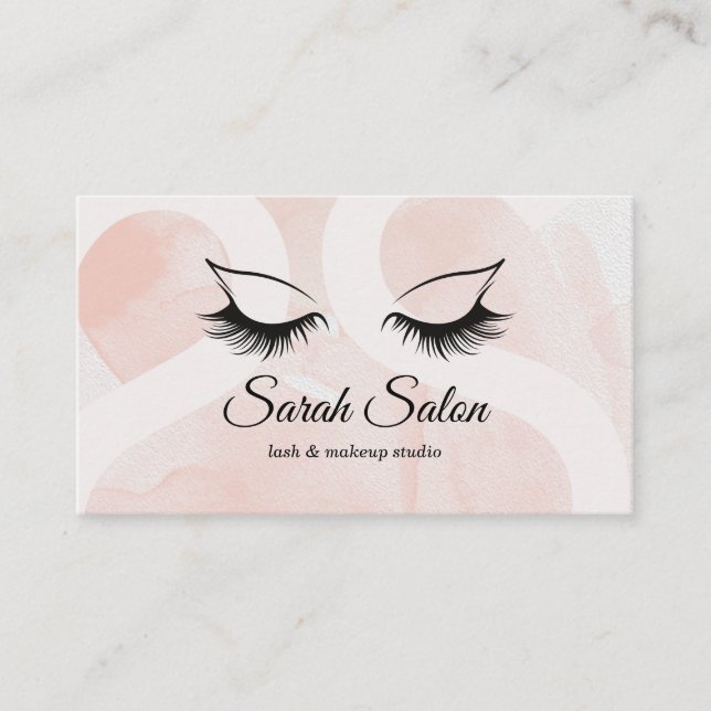 Carte De Visite Longues Belles Lashs Dusty Pink Script noir (Devant)
