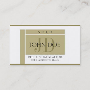 Carte De Visite L'or de signe d'agent immobilier affile W/W