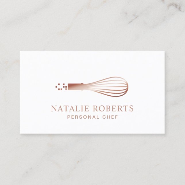 Carte De Visite L'or rose battent le chef personnel de boulangerie (Devant)