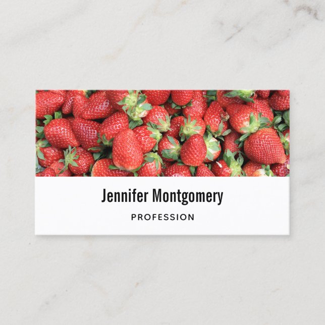Carte De Visite Lot de fraises rouges juteuses (Devant)