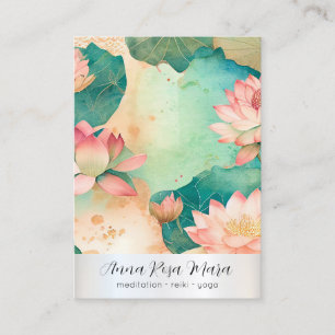 Carte De Visite *~* Lotus 3 PHOTO Nature Fleurs QR AP67 Art