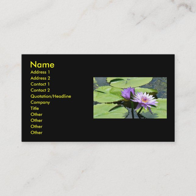 Carte De Visite Lotus avec la libellule (Devant)