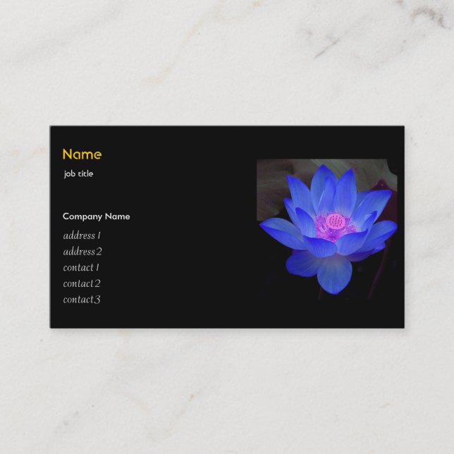 Carte De Visite Lotus bleu, nénuphar (Devant)