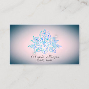 Carte De Visite Lotus Bleu Professionnel Fleur