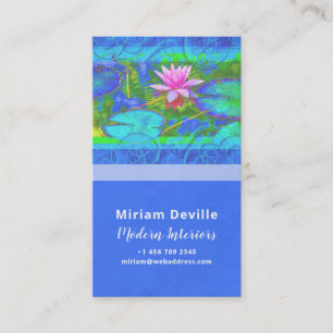 Carte De Visite Lotus Blue Rose Namaste Yoga Studio ou Designer