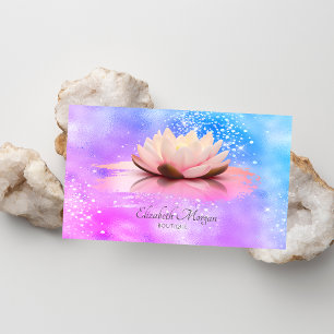 Carte De Visite Lotus Brush Stroke Diamonds Holographique