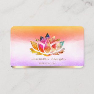 Carte De Visite Lotus Coloré Élégant Aquarelle Colorée