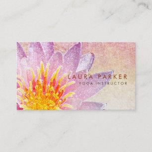 Carte De Visite Lotus Fleur Aquarelle Guérison Méditation Yoga