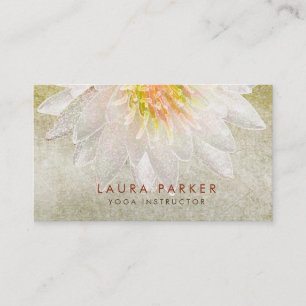 Carte De Visite Lotus Fleur Aquarelle Guérison Méditation Yoga