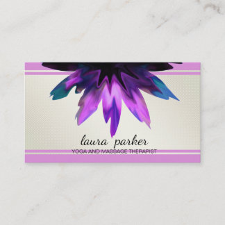 Carte De Visite Lotus Fleur Aquarelle Yoga Massage de guérison