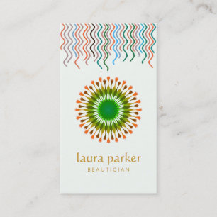 Carte De Visite Lotus Fleur Vert Logo Guérison Yoga Holistique