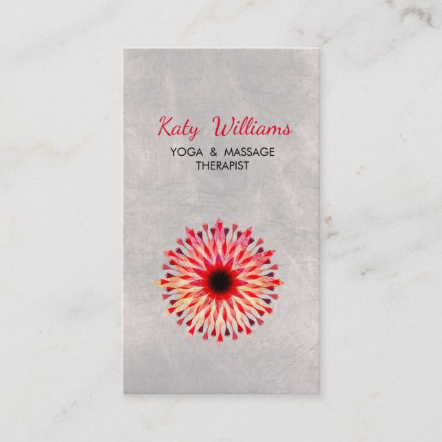 Carte De Visite Lotus Fleur Yoga Instructeur Méditation Holistic (Devant)