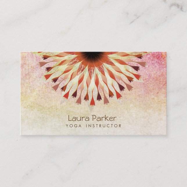 Carte De Visite Lotus Fleur Yoga Instructeur Méditation Holistic (Devant)