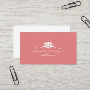 Carte De Visite Lotus Flower Coral Floral minimaliste professionne