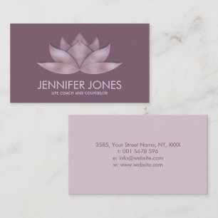 Carte De Visite Lotus Flower - lavande rose pastel