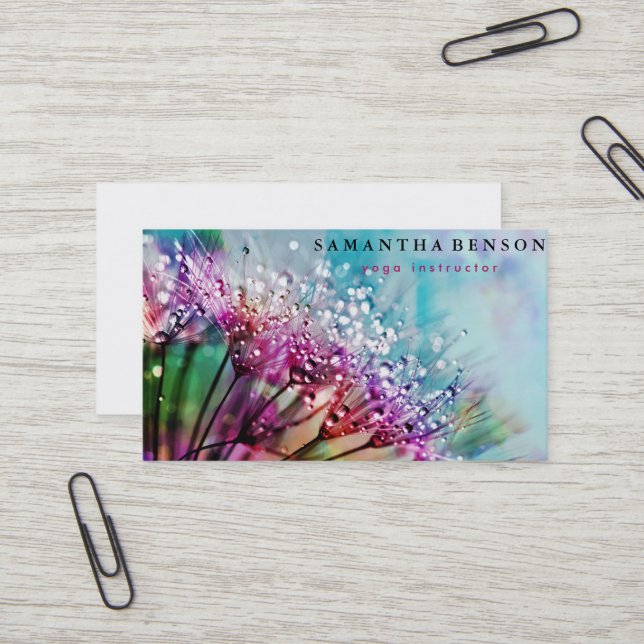 Carte De Visite Lotus Flower Logo Yoga (Devant/Arrière en situation)