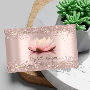 Carte De Visite Lotus Flower Rose Gold Parties scintillant Poussiè