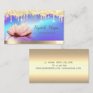 Carte De Visite Lotus Gold Drives, Holographic Yoga Instructor