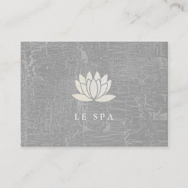 Carte De Visite Lotus moderne Fleur Marbré Gris (Devant)