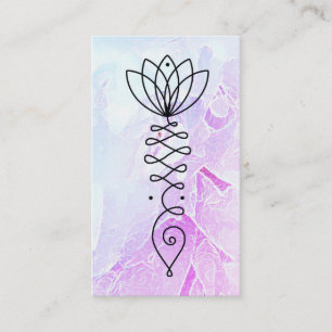 Carte De Visite *~* Lotus Pastel Peony Massage Yoga Reiki Guérisse