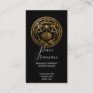 Carte De Visite Lotus Sérénité Conception de Mandala Doré
