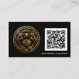 Carte De Visite Lotus Sérénité Conception de Mandala Doré