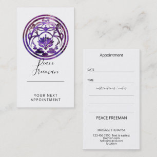 Carte De Visite Lotus Sérénité Conception de Mandala Violet
