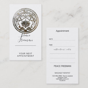 Carte De Visite Lotus Sérénité   Dessin de Mandala Argenté