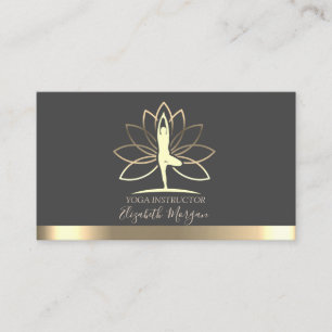 Carte De Visite Lotus, Silhouette femmes or, Instructeur de Yoga