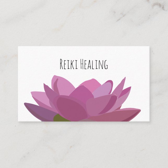 Carte De Visite Lotus Water Lily Fleur rose Reiki Guérisseur (Devant)
