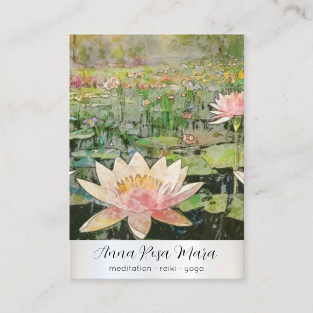 Carte De Visite *~* Lotus Water Lily Nature Flowers QR AP67 Art (Devant)
