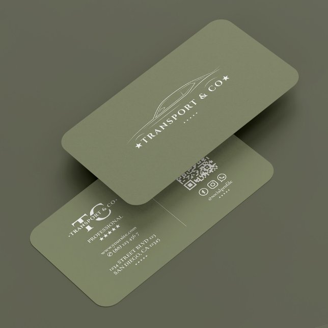 Carte De Visite Louer un véhicule Transport Conducteur Sage Minima (Rent a Car Transport Driver Sage Minimalist Modern Business Card
)