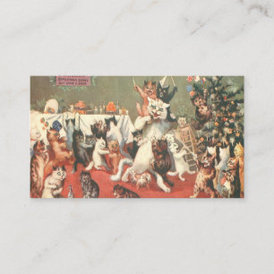 Carte De Visite Louis Wain Christmas Party