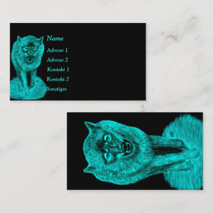 Carte De Visite Loup noir en colère dans la nuit