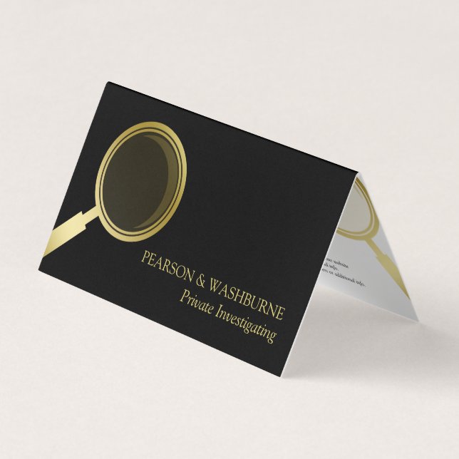 Carte De Visite Loupe d'or - investigateur privé (Devant)