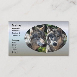 Carte De Visite Loups gris en pleine nature