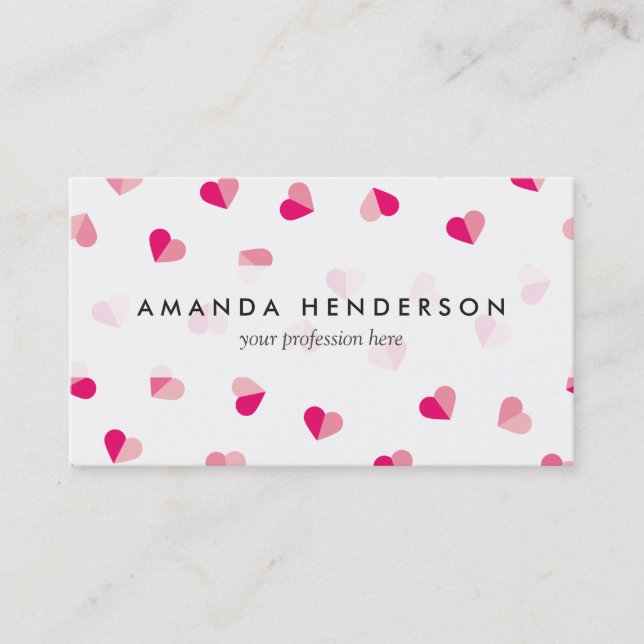 Carte De Visite Love mignon Motif de coeur rose (Devant)