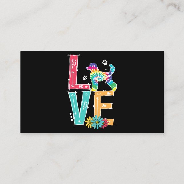 Carte De Visite Love Poodle Teinture Arc-en-ciel Poodle Amour (Devant)