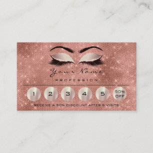 Carte De Visite Loyalité 6 Maquillage Eyebrow Eyes Lashes Rose Éti