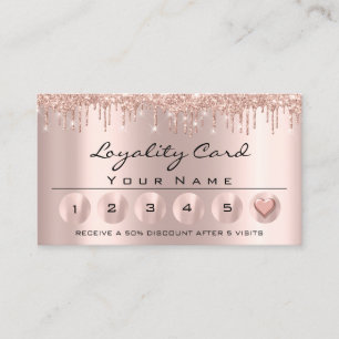 Carte De Visite Loyauté 6 Coeur Rose Esthétique Professionnel