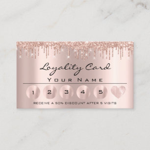 Carte De Visite Loyauté 6 Coeur Rose Esthétique Professionnel