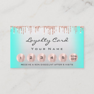 Carte De Visite Loyauté 6 maquillage Esthétique Eyelash Rose Mint