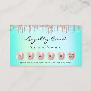 Carte De Visite Loyauté 6 maquillage Esthétique Eyelash Rose Océan