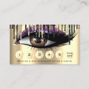 Carte De Visite Loyauté 6 Maquillage Eyelash Extension Purple
