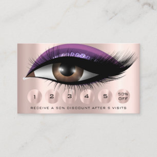 Carte De Visite Loyauté 6 maquillage Eyelash Rose pourpre